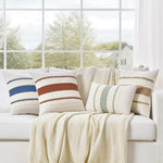 taies d'oreiller polyester vert clair rustique rayures horizontales non toxique respectueux environnement maison hospitalière