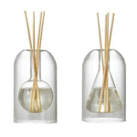 diffuseur huiles essentielles verre transparent moderne bâtonnets parfum inclusion liquide