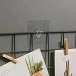 porte savon adhésif noir transparent moderne 14cm 6cm double crochet rangement salle bain cuisine