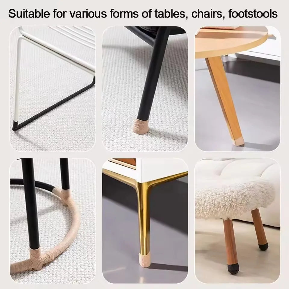 patins antidérapants adhésifs marron noir protégeant sol chaise table silencieux moderne