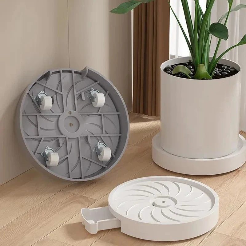 plateau fleur roulettes tiroir blanc gris moderne drainage gravé plastique pp