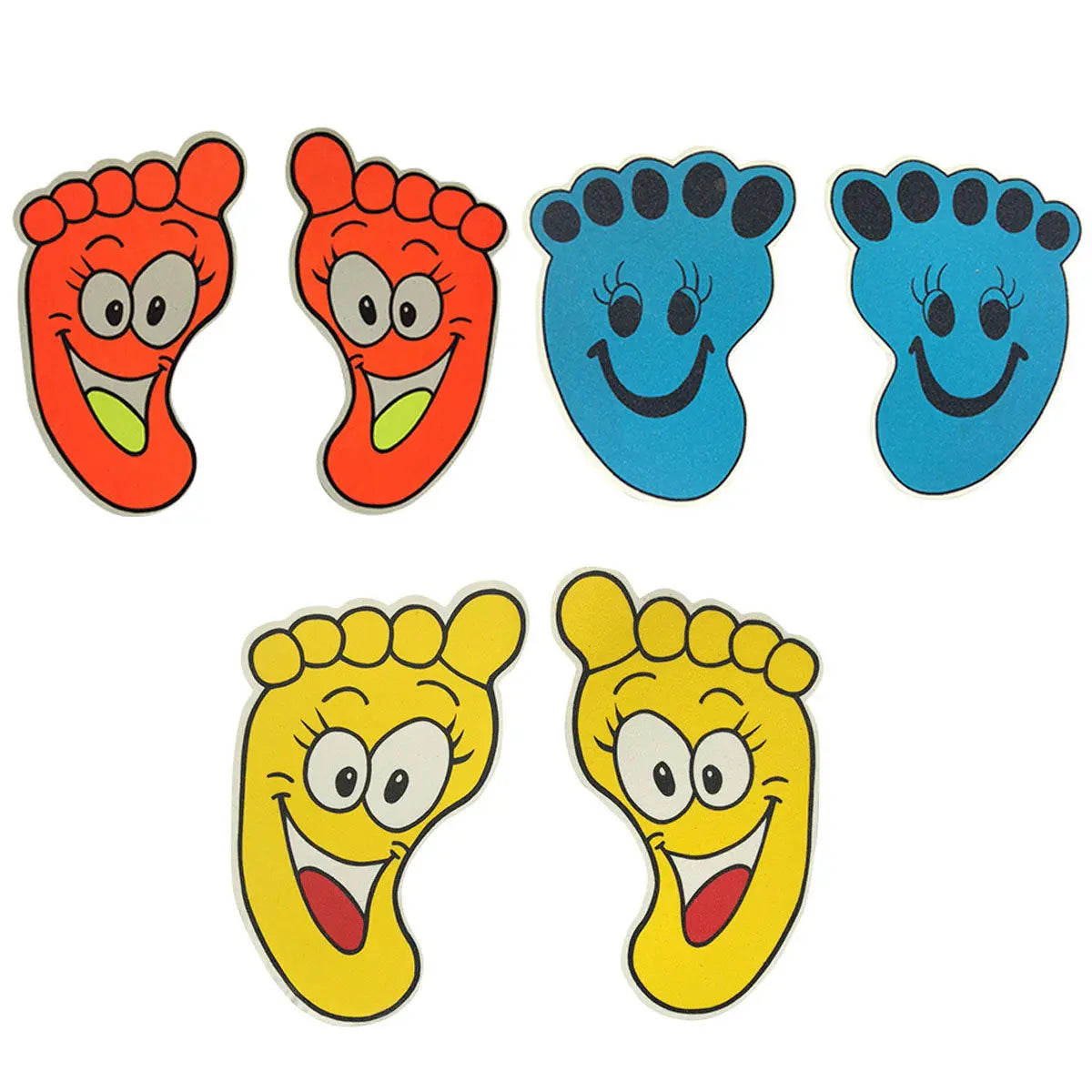 autocollants pieds non glissiers baignoire souriant orange noir cartoon adhésifs salle bain antislip sécurité