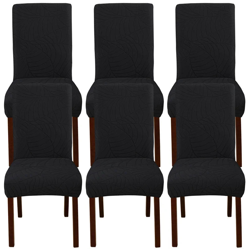 housse chaise velours motif feuilles extensible élastique fauteuil salle manger moderne