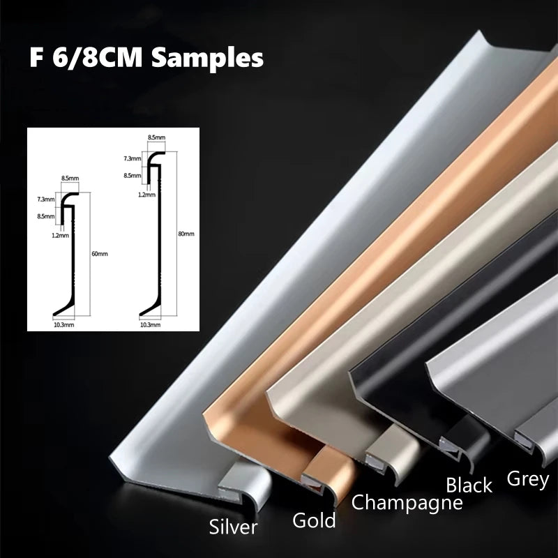 plinthes led noir blanc doré gris lisses contemporaines clips fixation h50 80mm
