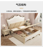 lit double cadre bois blanc détails dorés classique luxe chambre moderne meuble maison