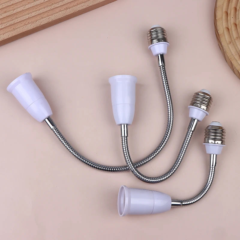 connecteur flexible ampoule E27 blanc argenté texture spirale adhésif moderne câble souple vis fixation