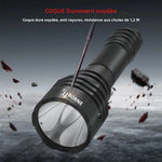 lampe torche noire led intense résistante camping randonnée moderne robuste aluminium texturée anti rayures