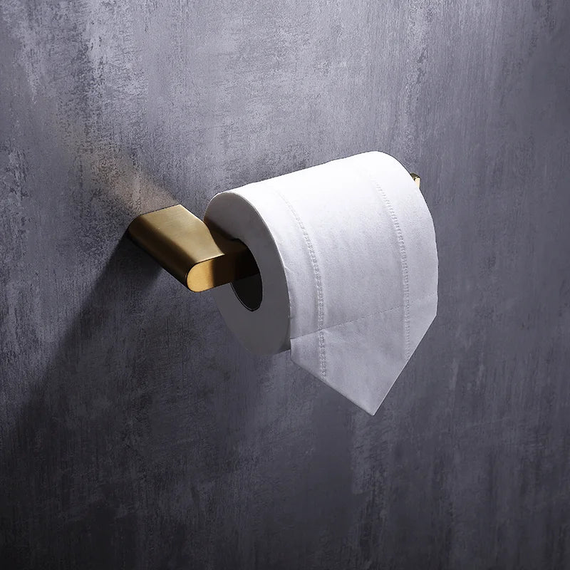 accessoires salle bain doré moderne porte serviettes fixations murales ensemble quincaillerie