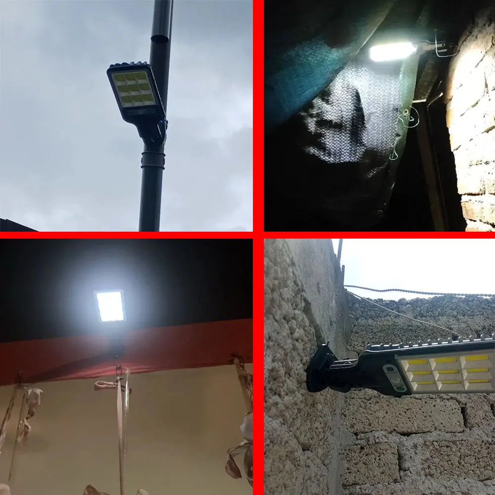 lampes solaires led détecteur mouvement extérieures modernes télécommande panneau solaire noir jaune