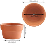 Pots fleurs terre cuite 11.5cm diamètre rustique drainage plantes succulentes pièces orange