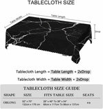 nappe table marbre noire blanche moderne rectangle réutilisable polyester geometrique