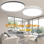 lampe led plafonnier blanc moderne 27cm diamètre 5cm épaisseur 18w 30w