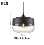 Suspension lumineuse moderne verre translucide câble noir salon chambre