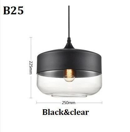 Suspension lumineuse moderne verre translucide câble noir salon chambre