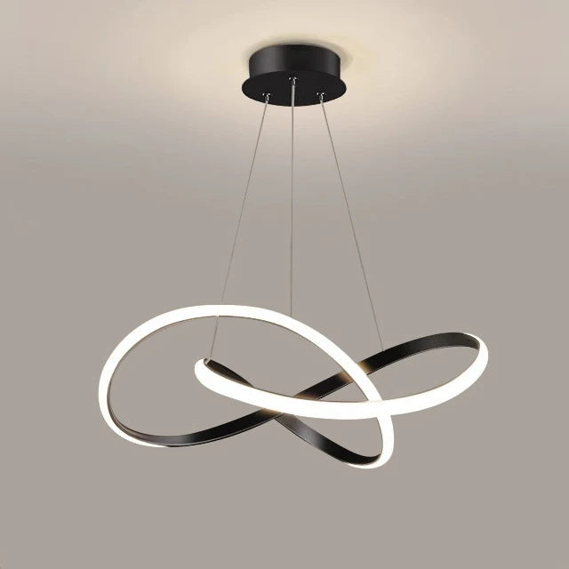 suspension lumineuse moderne minimaliste blanc marron foncé gris câbles métalliques hauteur ajustable diamètre 48cm