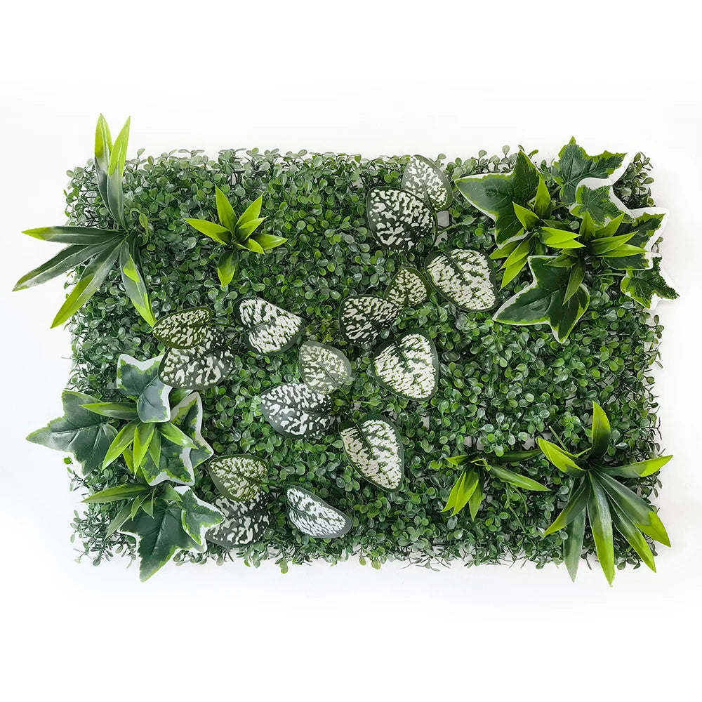 mural végétal artificiel feuilles fleurs moderne extérieur intérieur vert blanc