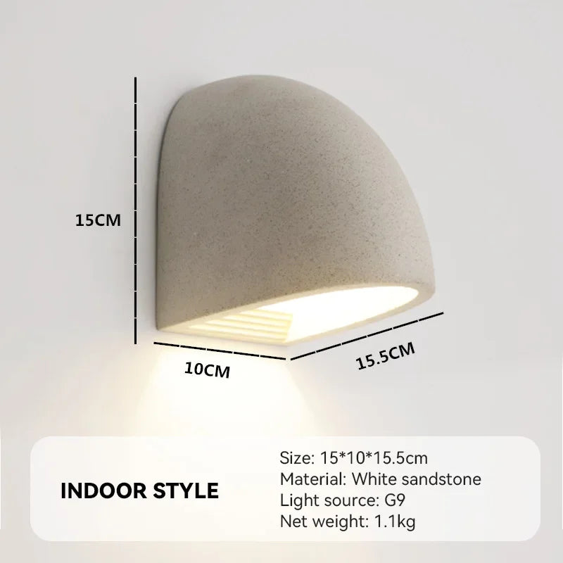 applique murale moderne led étanche terrazzo gris clair extérieur intérieur warm white texture granulée