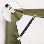clips draps noir blanc rayures horizontales élastiques anti glisse support couverture moderne chambre