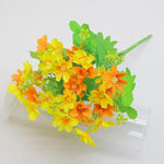 bouquet artificiel fleurs simples feuilles vertes moderne décoration intérieure opacité bleu rose jaune vert