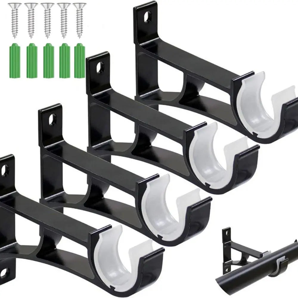 support rideau aluminium noir durable vis moderne fixe rideau plat lisse