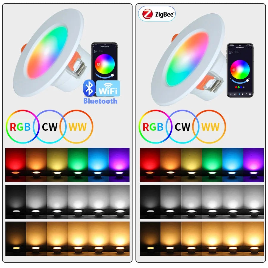 spot led intelligent blanc moderne éclairage translucide commande wifi bluetooth alexa google