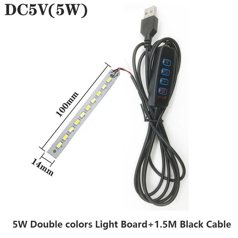bande lumineuse led blanc moderne contrôle boutons câble 1.5m 5w 12w led alignées opaques