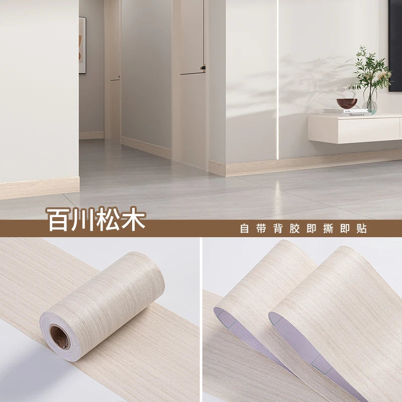 autocollants muraux imitation grain bois moderne ruban adhésif décoratif beige gris noir salon chambre