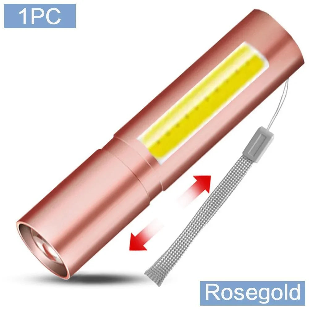 lampe torche rechargeable usb portable étanche modes commutation noir argenté moderne compact