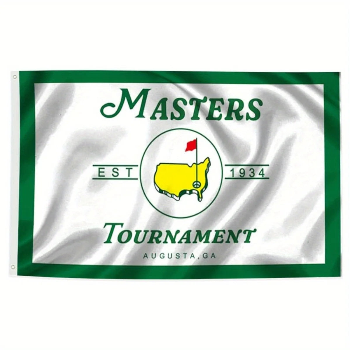 drapeau masters tournament vert blanc impression polyester classique decoration murale chambre grande taille