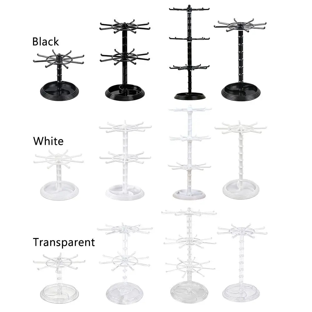 support bijoux rotatif transparent noir blanc moderne minimaliste empilable utilisation multiple organisateur diy