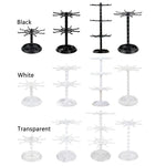 support bijoux rotatif transparent noir blanc moderne minimaliste empilable utilisation multiple organisateur diy