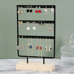 support boucles d'oreilles bois métal or blanc moderne minimaliste clips bijoux présentoirSuspens