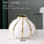 vases céramique moderne blanc doré texture rugueuse ligne élégant fleurs