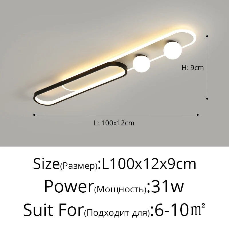 lampe couloir moderne blanc noir doré sans télécommande opacité contemporaine aluminium monté surface