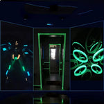 ruban adhésif fluorescent vert bleu orange jaune moderne lumineux sécurité décoration rayures différentes couleurs