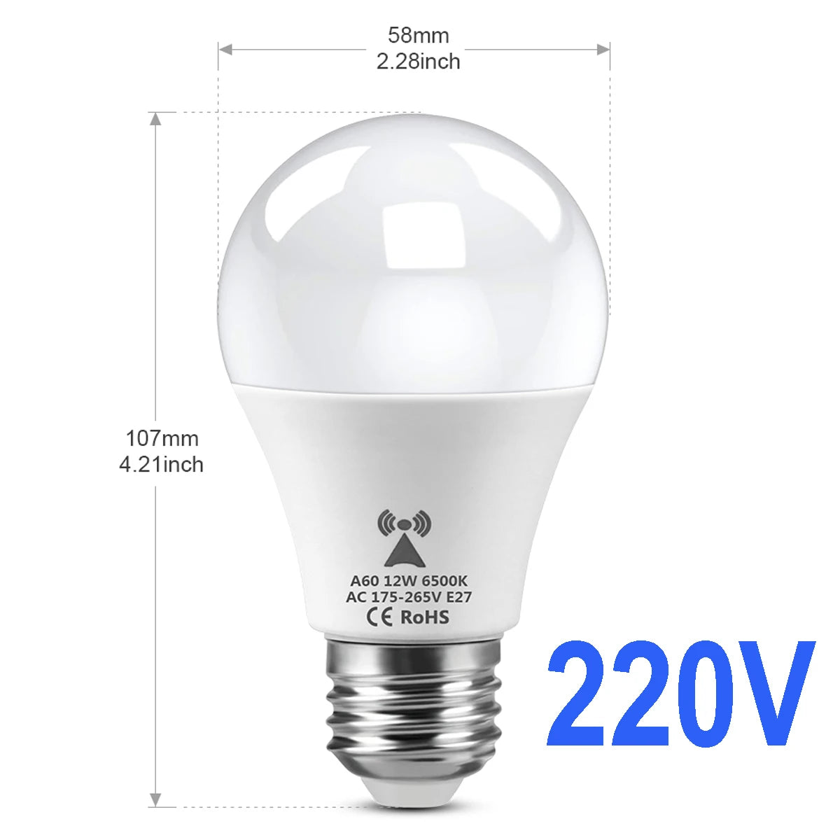 ampoule led e27 radar intégré détecteur mouvement sensor lumière blanc moderne chambre