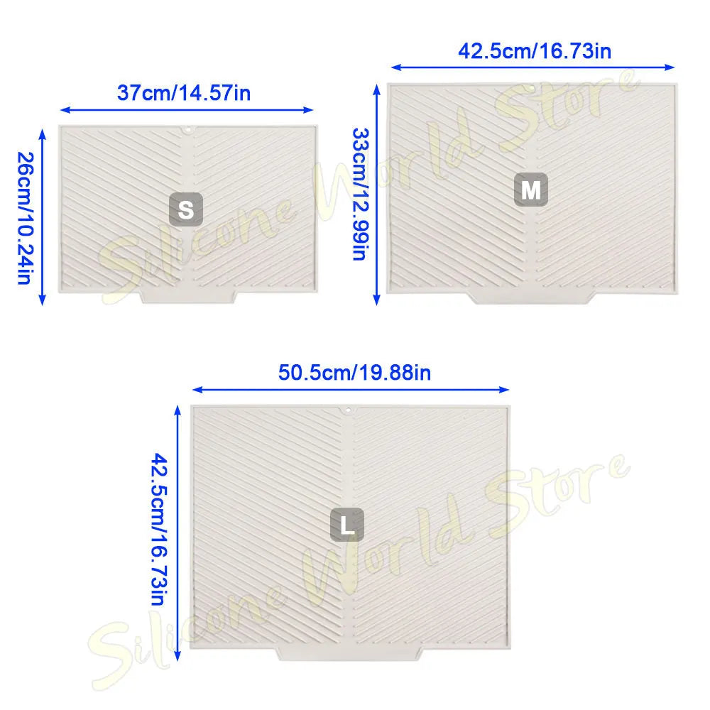 tapis séchage silicone moderne gris rayures diagonales respectueux environnement taille small medium large