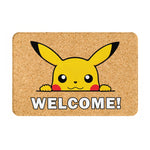 tapis d'entrée pikachu welcome flanelle jaune noir blanc moderne cartoon adhésif