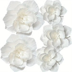 décoration mariage fleurs papier blanc rose poudré orange texturées adhésives extérieures bohèmes 30cm 25cm