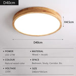 lampe bois naturel grain fin moderne pmma led 6000k 3000k télécommande
