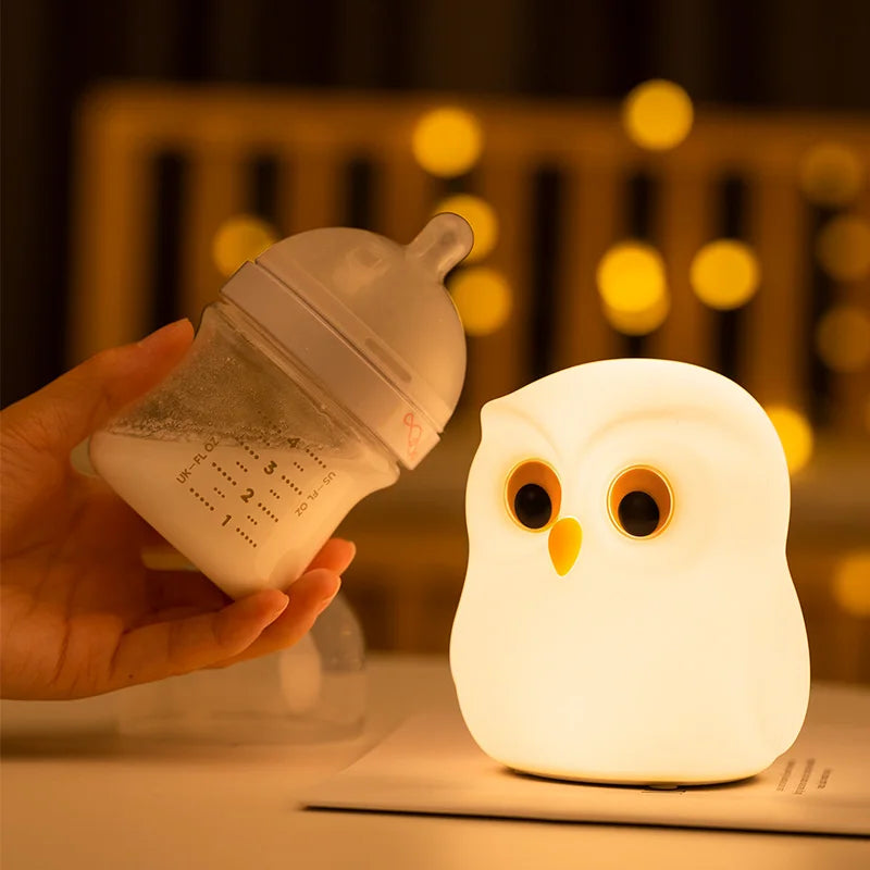 veilleuse oiseau led rechargeable rgb blanc moderne animal compagnie enfants chambre ambiancé