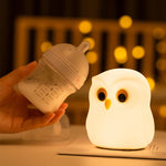 veilleuse oiseau led rechargeable rgb blanc moderne animal compagnie enfants chambre ambiancé