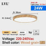 plafonnier led grain bois blanc moderne éclairage domestique cuisine chambre couleurs variable vis