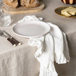 serviettes coton orange gris bleu rose beige classiques fronces décoration table festive noël