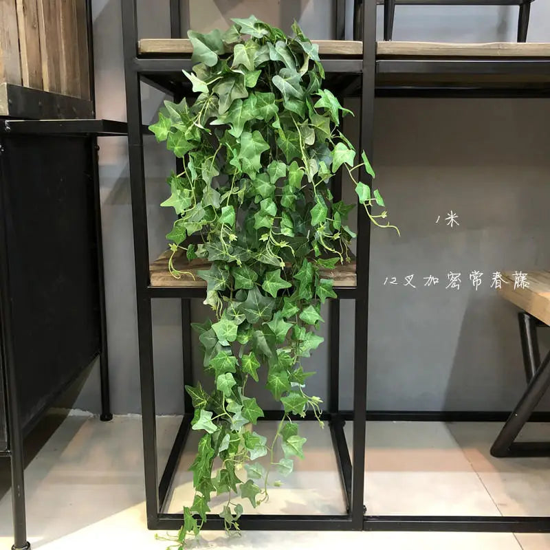 décoration murale plante artificielle vigne verte moderne feuilles tiges extérieur accrochée naturelle festive exposition