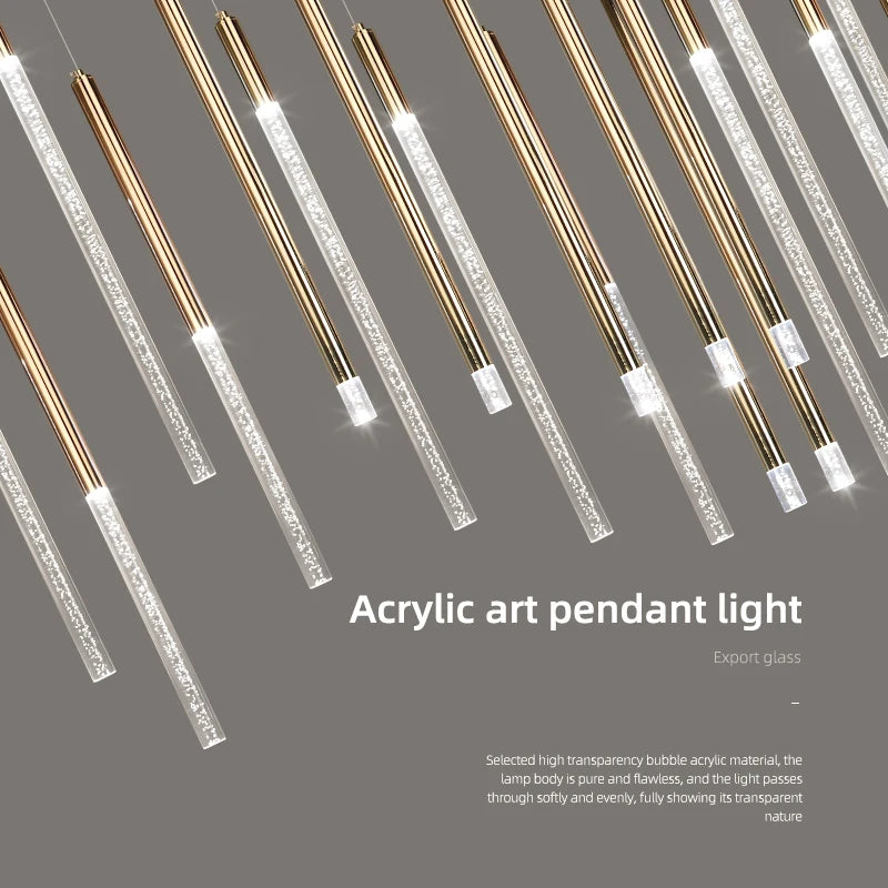 lampe suspendue moderne or cristaux transparents 80cm led 3000k chambre salon