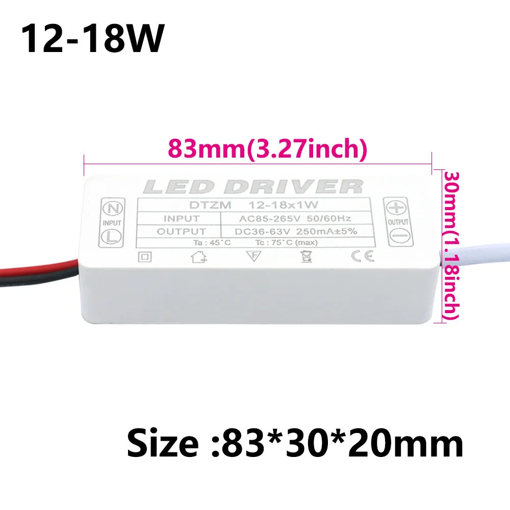 drivers led alimentation ac85 265v sorties dc blanc modernes certifiés ccc cqc fcc rohs