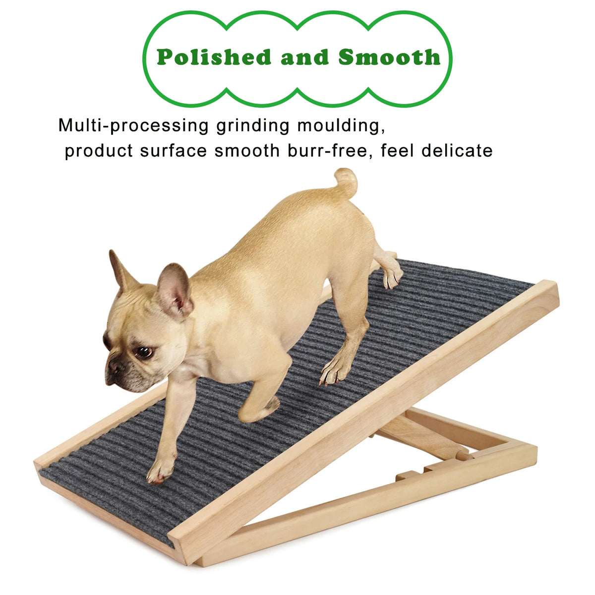 chiens bois naturel réglable moderne pieds pliants sécuritaire antidérapant fonctionnelle grande taille
