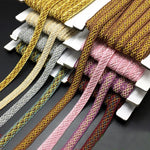 ruban dentelle marron violet or gris beige texture tissée moderne 14mm polyester