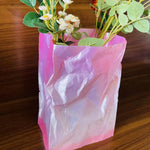 vase moderne rose blanc semi transparent froissé fleurs artificielles décoration table chambre
